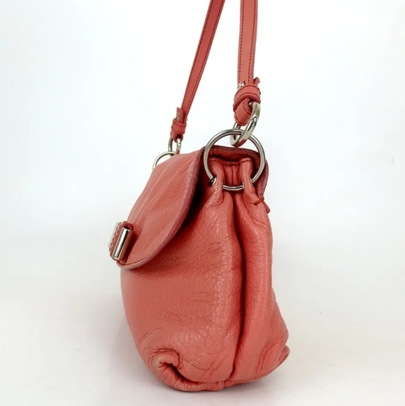 Chloé Lily 2way Peach Coral Pink Salmon Leather Crossbody Shoulder Handbag Purse - Picture 3 of 12